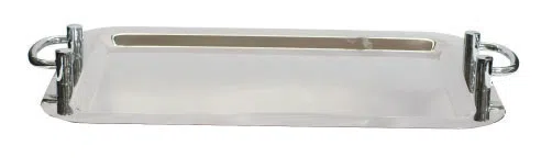 מגש נירוסטה מלבני עם ידיות