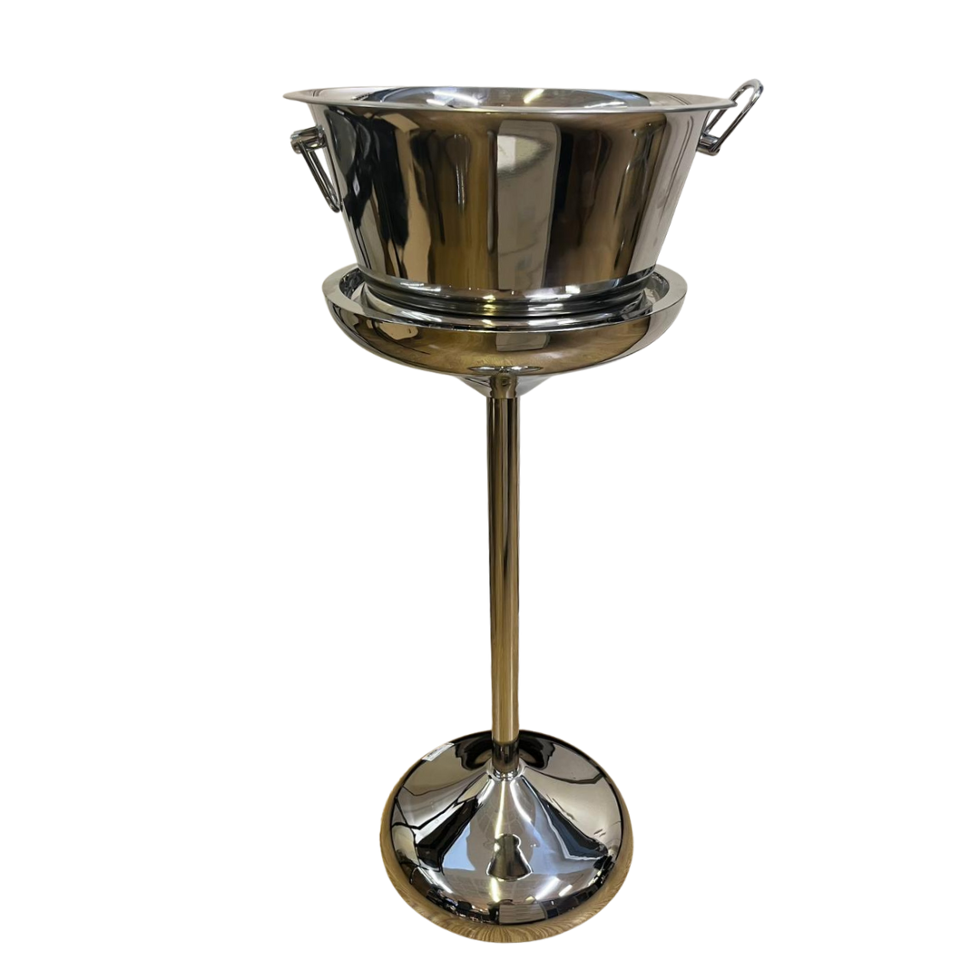 שמפניירה מנירוסטה 37*20 ס"מ כולל מעמד גובה 80 ס"מ